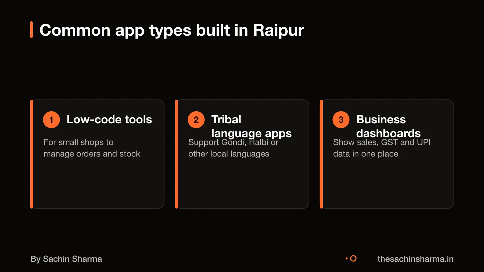 Common app types in Raipur: low-code tools, tribal language apps, and business dashboards